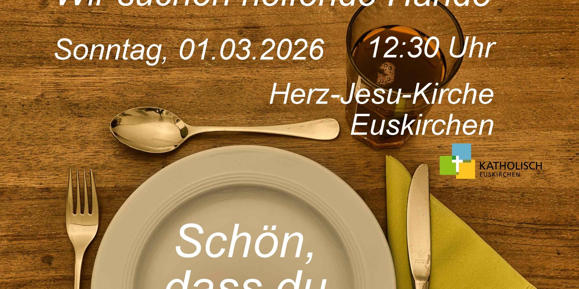 Essen mit Bedürftigen - Schön dass du da bist - Poster Helfer A4