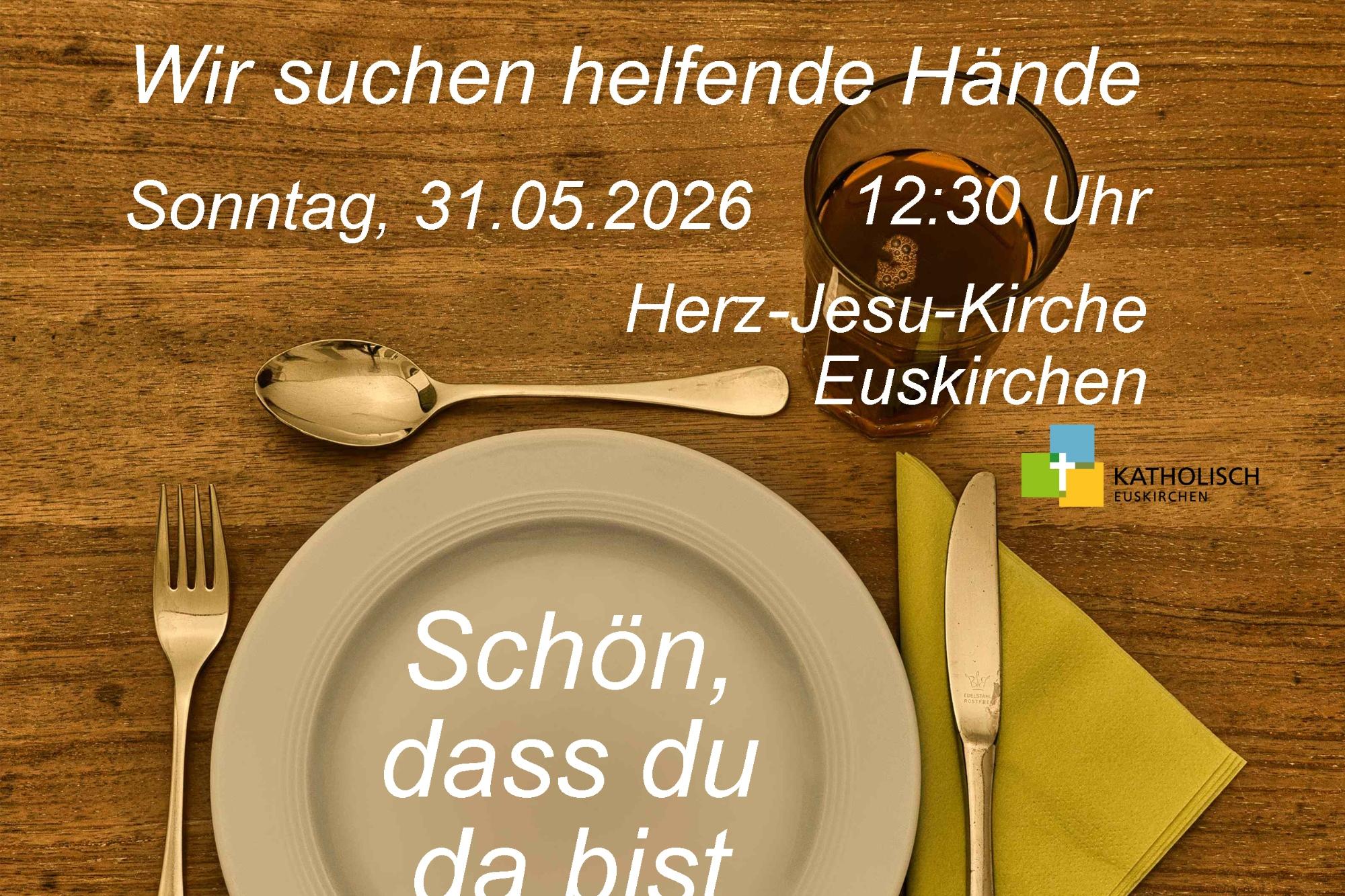 Essen mit Bedürftigen - Schön dass du da bist - Poster Helfer_Mai2026