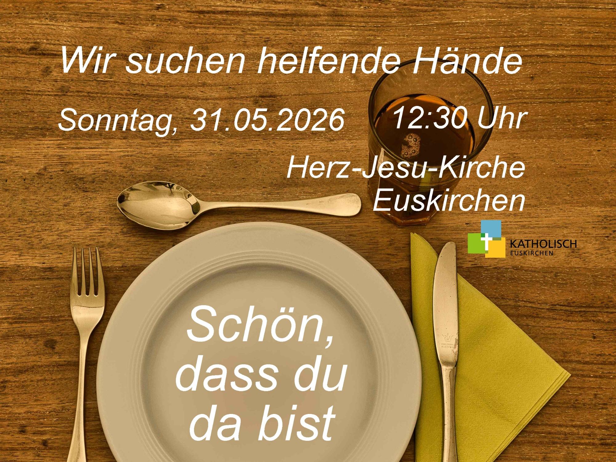 Essen mit Bedürftigen - Schön dass du da bist - Poster Helfer_Mai2026