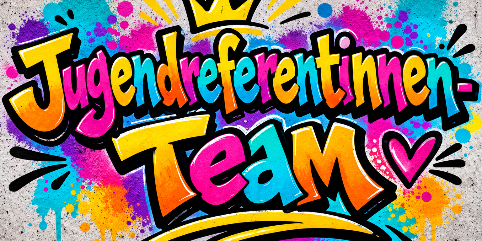 Buntes Graffiti-Jugendreferentinnen-Team