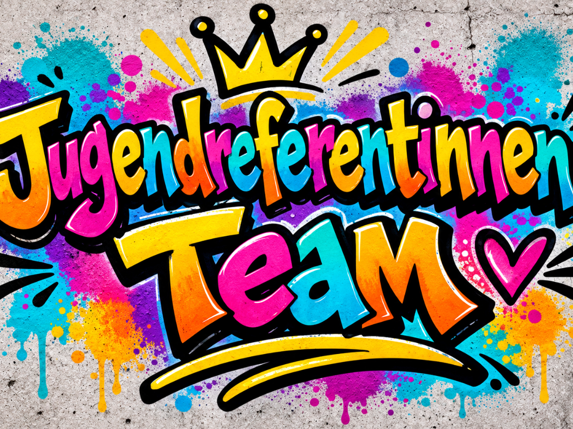 Buntes Graffiti-Jugendreferentinnen-Team